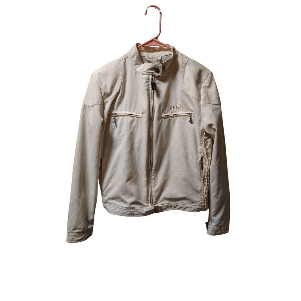NWT Brema Light Woman Button Zip Combo White Motorcycle‎ Jacket Size 46